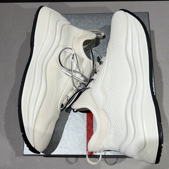 Prada Knit Lace Up Trainer Sneakers - Picture 5 of 7